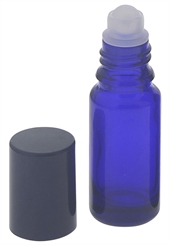 Blauglas Deostick 5ml, 10ml oder 20ml, leere Flasche, mit Deo-Roller, Roll-on und Kappe, zum Selbst befüllen, Kosmetex 
