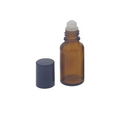 Braunglas Deostick 20ml, leere Flasche braun mit Deo-Roller und Kappe, zum Selbst befüllen, ca. 87 x Ø 28mm, Kosmetex, 1 Stück 
