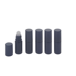 Violett-Glas Deostick 5ml, leere Flasche Lichtschutz-Glas violett mit Deo-Roller und Kappe, Selbst befüllen, Ø 23 mm, Kosmetex 5 x 5ml