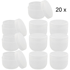 Kunststoffdose "Run" Creme-Dose, 10 ml Kosmetex Kosmetikdose, transparent matt, leer 20× 10ml