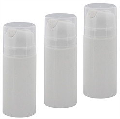 Leerer Kosmetex Airless Pumpspender 100ml, Cremespender, Lotion und Gelspender zum selbst Befüllen 3× 100 ml