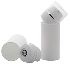 Leerer Kosmetex Airless Pumpspender 30ml, Silberstreifen Cremespender, Lotion und Gelspender zum selbst Befüllen 