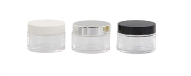Klarglastiegel m. Kunststoff-Deckel, 3 ml Leerer Tiegel, Kosmetex Glasdose 