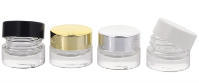 Klarglastiegel m. Kunststoff-Deckel, 5 ml Leerer Tiegel, Kosmetex Glasdose 
