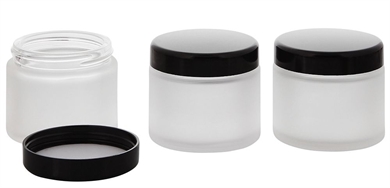 Matt-Glas Tiegel 100 ml m. Deckel, Leere Kosmetex Glas Creme-Dose, Kosmetik-Dose 3× 100 ml Mattglas