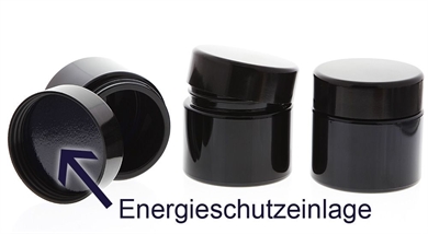 Violett-Glas Tiegel 100 ml Energieschutz Deckel, Leere Kosmetex Miron-Glas Creme-Dose, Kosmetik-Dose 
