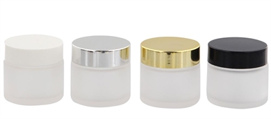 Matt Glas-Tiegel 30 ml mit Gold Deckel, Leere Kosmetex Glas Creme-Dose, Kosmetik-Dose aus Mattglas 