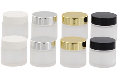 Matt Glas-Tiegel 30 ml mit Gold Deckel, Leere Kosmetex Glas Creme-Dose, Kosmetik-Dose aus Mattglas 