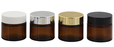 Braunglastiegel m. Kunststoff-Deckel, 30 ml Leerer Tiegel, Kosmetex Glasdose 