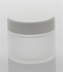 Matt Glas-Tiegel 50ml mit Deckel Weiß, Leere Kosmetex Glas Creme-Dose, Kosmetik-Dose aus Mattglas 