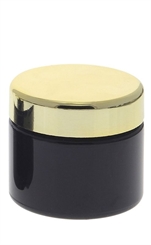 Violett-Glas-Tiegel 50ml mit Deckel Gold, Leere Kosmetex Creme-Dose, Kosmetik-Dose aus Violettglas 