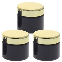 Violett Glas-Tiegel 50ml mit Deckel Gold, Leere Kosmetex Creme-Dose, Salbentiegel Kosmetik-Dose aus Violettglas 