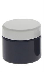 Violett Glas-Tiegel 50ml mit Deckel Weiß, Leere Kosmetex Glas Creme-Dose, Kosmetik-Dose aus Violettglas 