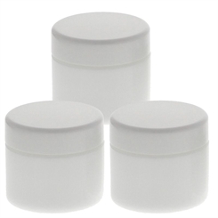 Weiß Glas-Tiegel 50ml mit Deckel Weiß, Leere Kosmetex Glas Creme-Dose, Kosmetik-Dose aus Weißglas 