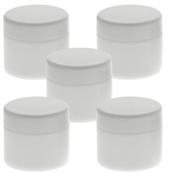 Weiß Glas-Tiegel 50ml mit Deckel Weiß, Leere Kosmetex Glas Creme-Dose, Kosmetik-Dose aus Weißglas 