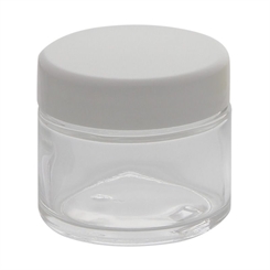 Klarer Glas-Tiegel 100ml mit weißem Deckel Kosmetex Kosmetik-Dose, Salbentiegel, Cremedose 1x Deckel-Weiss