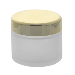 Matter Glas-Tiegel 100ml mit goldenem Deckel Kosmetex Kosmetik-Dose, Salbentiegel, Cremedose 1x Deckel-Gold