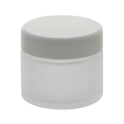 Matter Glas-Tiegel 100ml mit weißem Deckel Kosmetex Kosmetik-Dose, Salbentiegel, Cremedose 1x Deckel-Weiss