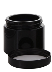 Violett-Glas Tiegel 100 ml m. Deckel, Leere Kosmetex Mironglas Creme-Dose, Kosmetik-Dose 1x Deckel-Schwarz