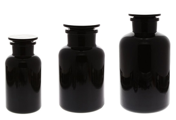 Apothekerglas Mironglas Violett-Glas, Kosmetex Apothekerflasche , rund m. Glasstopfen Miron 