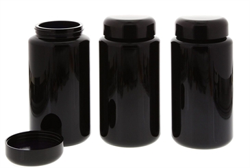 Mironglas Dose, Weithals Kosmetex Violett-Glas Vorratsdose m. Schraubverschluss, Miron 3× 200 ml