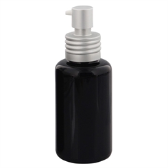 Miron-Glas Violett Lotion, Serum, Gel Pump-Flasche 50ml, Kosmetex silber Alu Pumper, Spender-Flakon, leer 