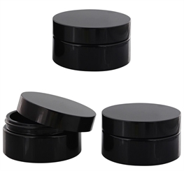 Miron-Glas Violett Tiegel 200 ml m. Deckel, Leere Kosmetex Violettglas flache Dose, Kosmetik-Dose 3× 200 ml