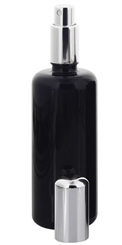 Violettglas Sprühflasche, m. silber Pumpe, Zerstäuber Kosmetex Flakon, Miron Glas-Flasche, stark lichtschützend, leer, 100 ml 1× 100 ml Violettglas