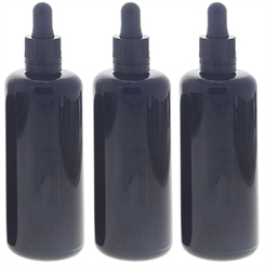 Violettglas-Flasche Miron mit Pipette, leere violett Glas-Flasche, Kosmetex Pipettenflasche mit Pipettenmontur. 3x 100ml