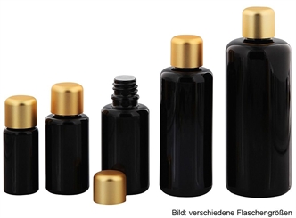 Mironglas m. Spritzverschluß goldene Schraub-Kappe, Kosmetex Violett-Glas leere Flasche m. Tropfverschluss 3mm 