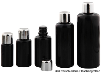Mironglas m. Spritzverschluß silberner Schraub-Kappe, Kosmetex Violett-Glas leere Flasche 30ml m. Tropfverschluss 3mm 