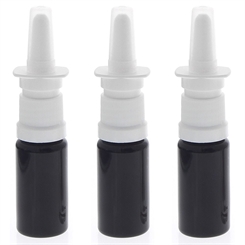 Leere Mironglas Nasenspray-Flasche 10ml mit Fingerzerstäuber, Kosmetex Nasenzerstäuber Violettglas Vaporizer Nasensprühflasche 3x 10 ml Violettglas