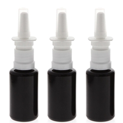 Leere Nasenspray Miron-Glas Flasche mit Nasen-Zerstäuber Kosmetex Nasenzerstäuber Violettglas Vaporizer 3× 20 ml