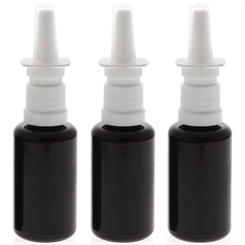 Leere Nasenspray Miron Flasche mit Fingerzerstäuber Kosmetex Nasenzerstäuber Nasensprüher Violettglas Vaporizer 3 x 30 ml