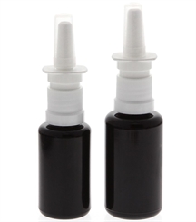 Leere Nasenspray-Flasche 1x 20ml 1x 30ml mit Nasenpumper Kosmetex Violett-Glas Vaporizer, Mironglas 2er Set