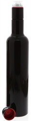 Mironglas Ölflasche 500ml m. Gießring, Violett-Glas Essig-Flasche, Kosmetex Lichtschutz-Flasche Miron, rund 