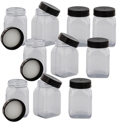 Vierkant-Weithals Behälter m. Schraubverschluss, Dose, Kunststoff Kosmetex Schraubdose, Plastik-Dose, leer, 100 ml 10× 100 ml