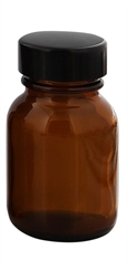 Braunglasflasche m. Kunststoff Deckel, Weithals-Flasche, 50 ml Kosmetex Glasdose aus Braunglas, Leer 