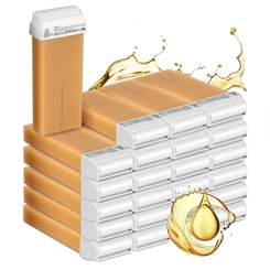 Kosmetex Wachspatrone Argan Öl, Warm-Wachs Roll-on für Haarentfernung, Roller Breit, 100ml 24 Stück