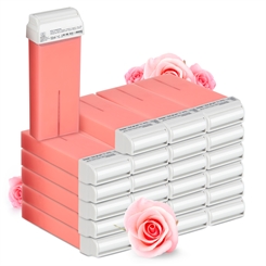 Kosmetex Wachspatrone Rosa, Enthaarungswachs, Warmwachs, heiss wachs, Körperpflege Haarentfernung, Breit, 100ml 24 Stück