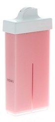 Mini Rosa Wachspatrone Rose Titanium, 8 mm Rollen-Aufsatz, Kosmetex Premium mit kleinem Aufsatz-Rollen, 