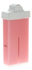 Schmal Rosa Wachspatrone Rose Titanium, 15 mm Rollen-Aufsatz, Kosmetex Premium mit mittleren Roll-On Aufsatz-Rollen, 