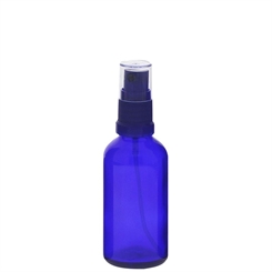 Blauer Glas Flakon, Blauglasflasche mit blauen Zerstäuber, Kosmetex Sprühflasche, Glasflasche mit Pumpzerstäuber 