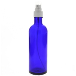 Blauer Glas Flakon, Blauglasflasche mit Zerstäuber, Kosmetex Sprühflasche, Glasflasche 200 ml 