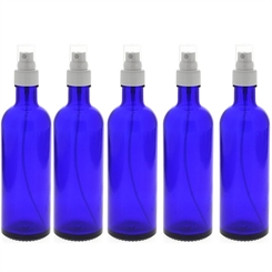 Blauglasflaschen mit Zerstäuber, Kosmetex Sprüh-Flasche, 200 ml Glasflasche 5× 200 ml