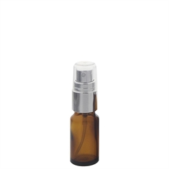 Braunglas Sprühflasche Zerstäuberflasche mit silber. Pumpzerstäuber. Kosmetex Parfümflakon 