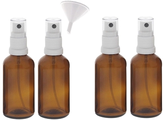 Braunglas Sprühflasche, Zerstäuberflasche mit Pumpzerstäuber. Kosmetex Parfümflakon 