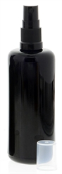 Violettglas Sprühflasche, stark lichtschützend, Miron Glas-Flasche mit Kosmetex schwarzen Pump-Zerstäuber 