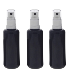 Violettglas Sprühflasche, stark lichtschützend, Miron-Glas Flasche mit weißem Pumpzerstäuber, Flakon Kosmetex 3 x 50 ml
