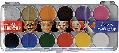 Fantasy Schminkkasten für Kinder Kinderschminke, 12× Aqua Make-up